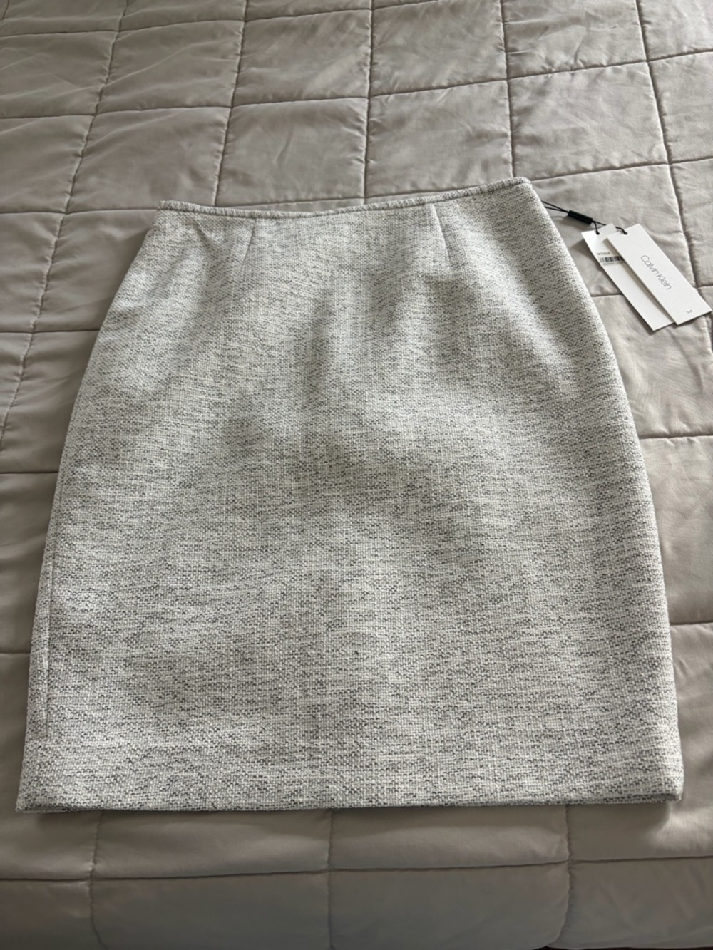 Calvin Klein Light Gray Tweed Pencil Skirt